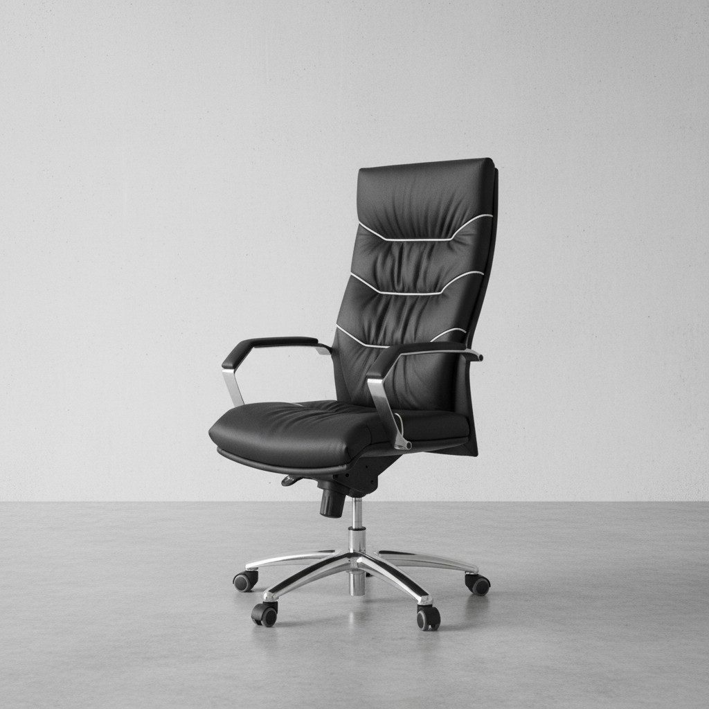 KADIMA DESIGN Chefsessel XXL Chefsessel Kanzas, Komfortabler Premium Echtleder Bürostuhl (Armlehnen, Armlehnen gepolstert, Kopfstütze, Drehbar, Höhenverstellbar, Anti-Shock-Funktion, Multiblock-Mechanik, Lendenwirbelstütze)