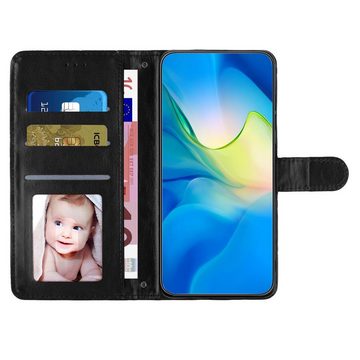 CLM-Tech Handytasche Hülle für iPhone 15 Tasche aus Kunstleder Klapphülle (iPhone 15 Bookstyle Klappetui, Handyhülle Wallet Flip Case Cover Etui), Standfunktion, Kartenfächer, Magnetverschluss