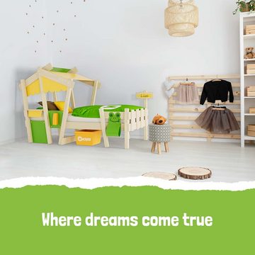 Wickey Kinderbett Crazy Candy - Holzbett, Spielbett 90 x 200 cm (Holzpaket aus Pfosten und Brettern, Spielbett für Kinder), Massivholzbett