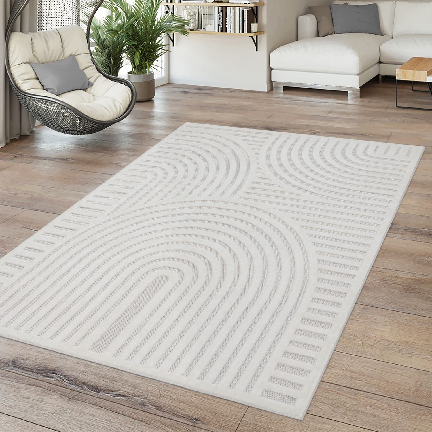 TT Home Teppich Badezimmer, Diele, Esszimmer, Flur, Küche, Schlafzimmer, Wohnzimmer, A, Rechteckig, Höhe: 14 mm, In-& Outdoor Teppich Wetterfest Balkon Küche Wohnzimmerteppich Geometr