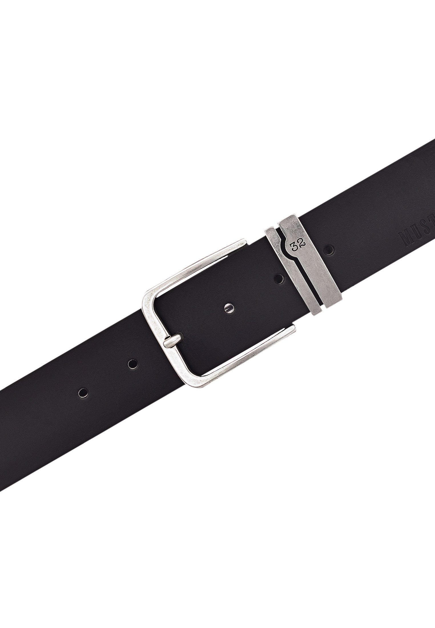 MUSTANG Ledergürtel (1-St) verzierte Metallschlaufe, 4 cm, Logoschriftzug günstig online kaufen