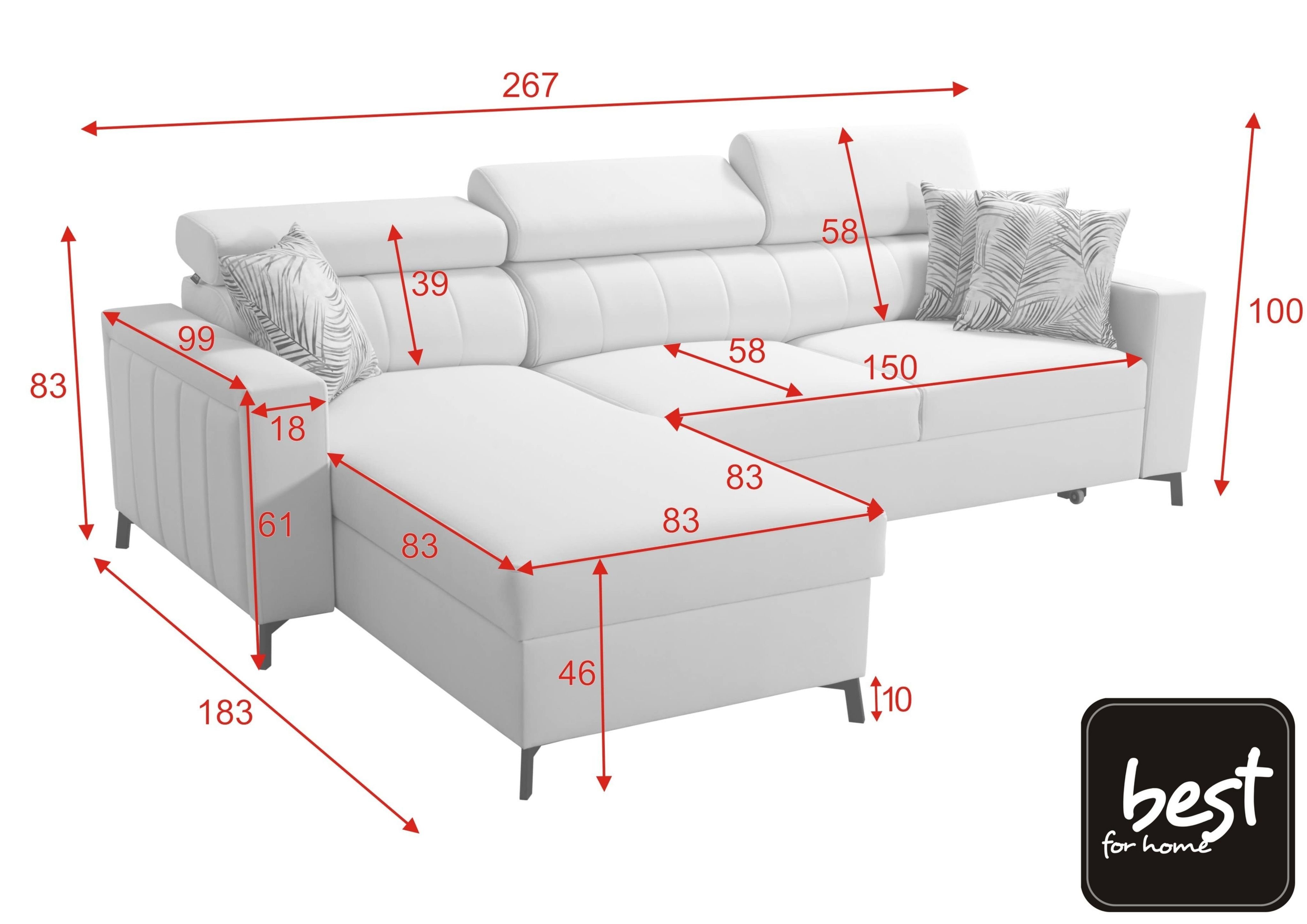 for BELLA MAXI I Home Best MONO238+EKJI Ecksofa