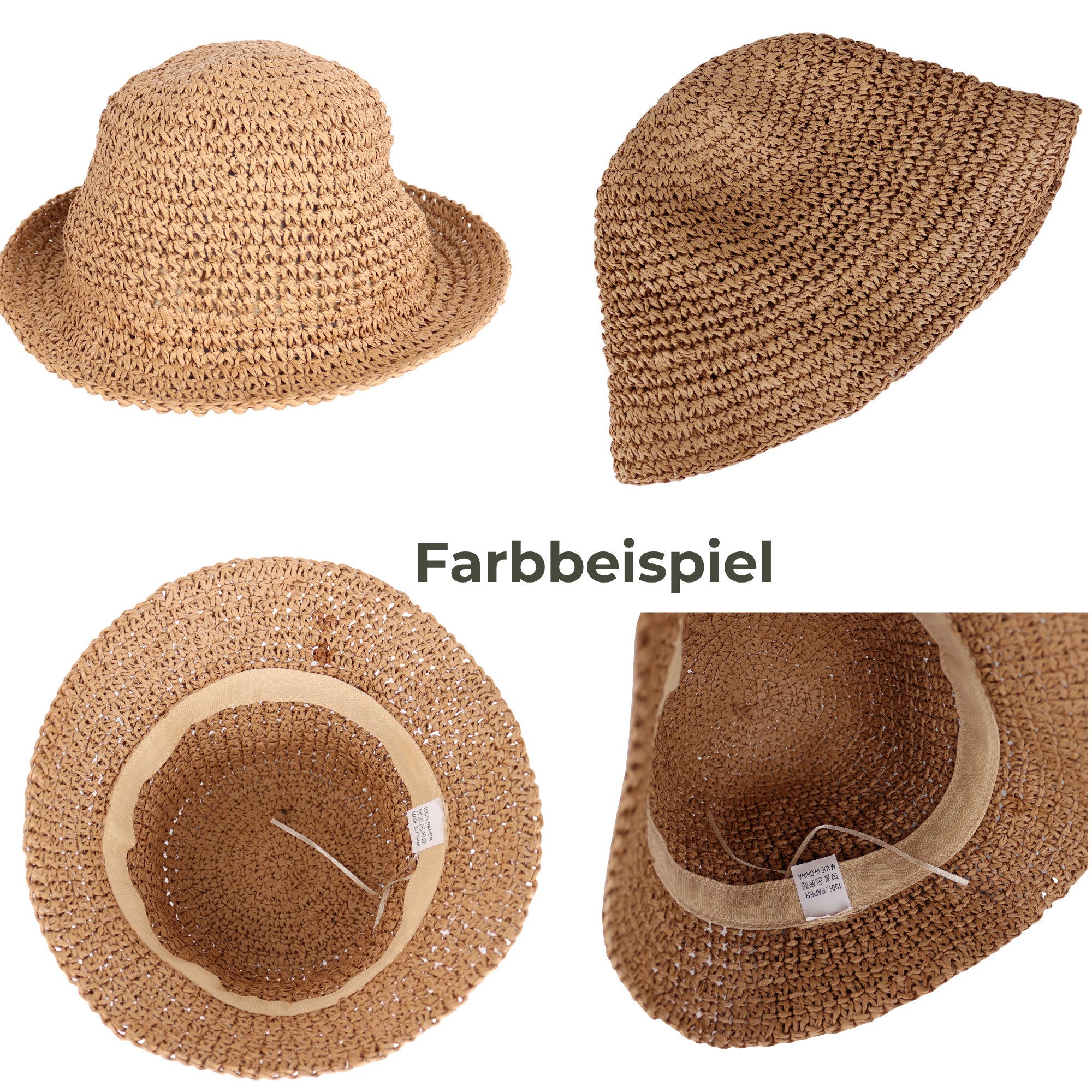 MIRROSI Strohhut Sonnenhut Sommerhut Strandhut Basic, günstig online kaufen