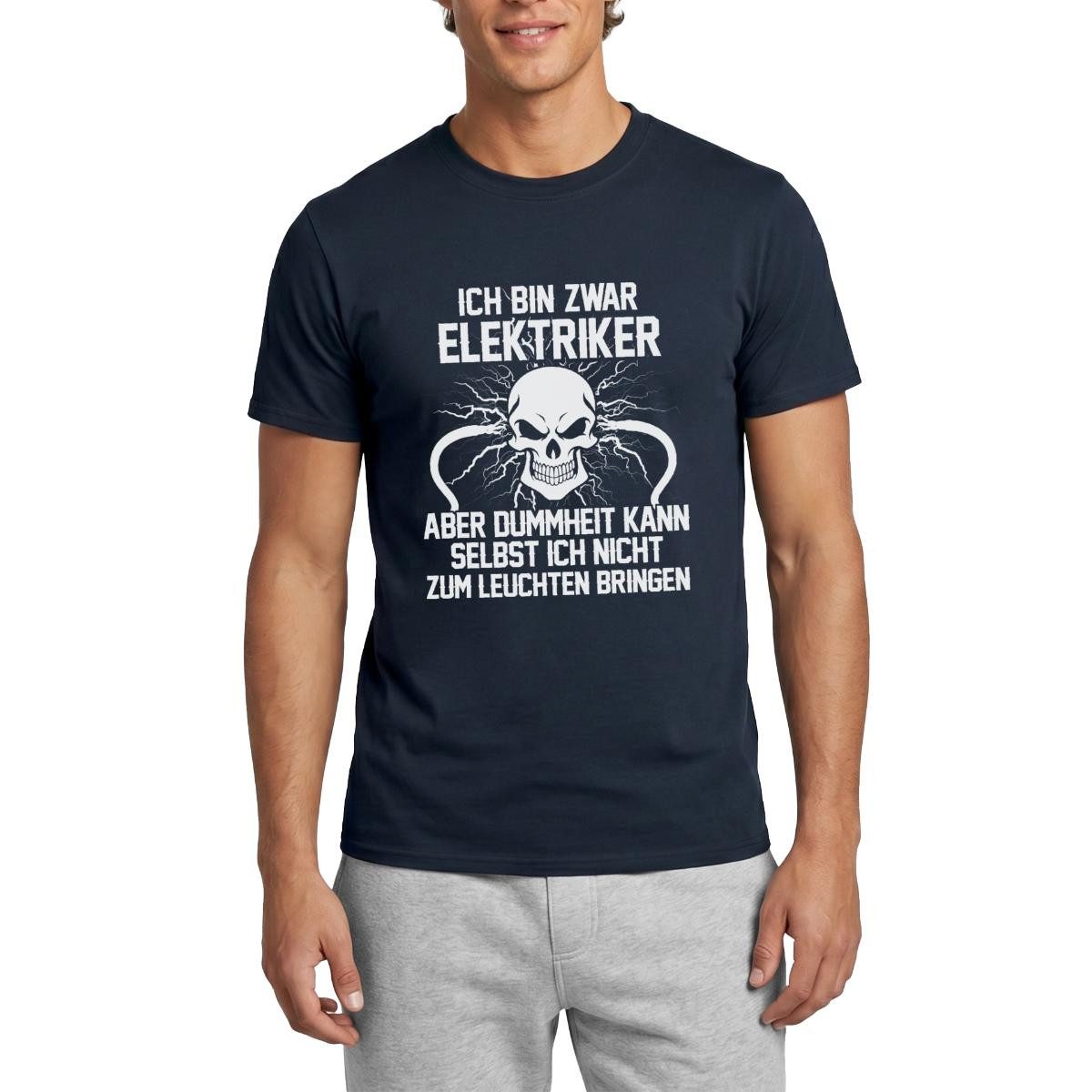 T-Shirt Ich Bin Zwar Elektriker Spruch Männer T-Shirt