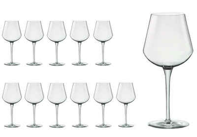 Bormioli Rocco Weinglas 12er Set Weingläser Small inAlto 38 cl aus erstklassigem Kristallglas, bessere Bruchfestigkeit, filigranes Design