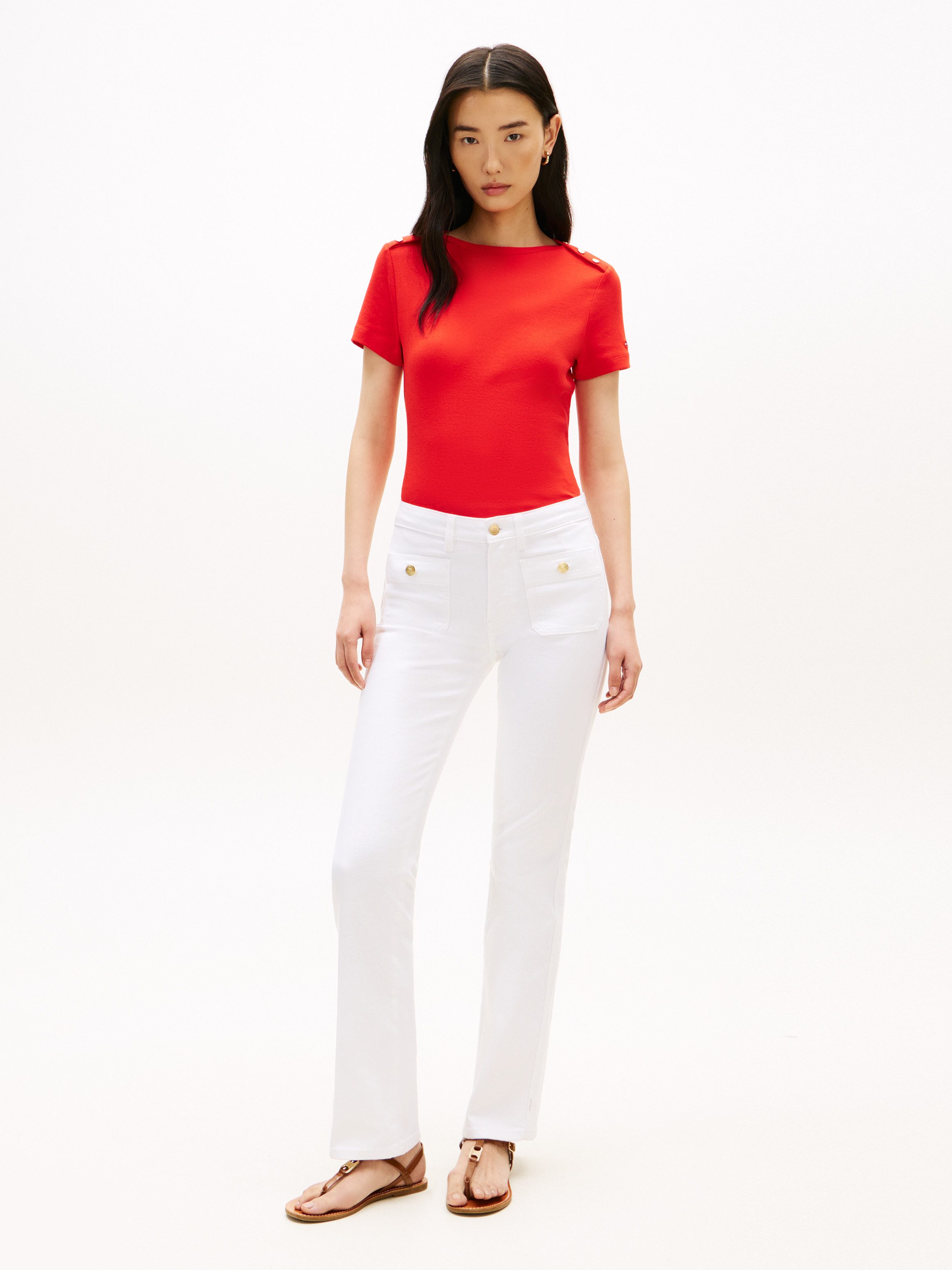 Tommy Hilfiger Kurzarmshirt GOLD BUTTON SLIM SS TEE