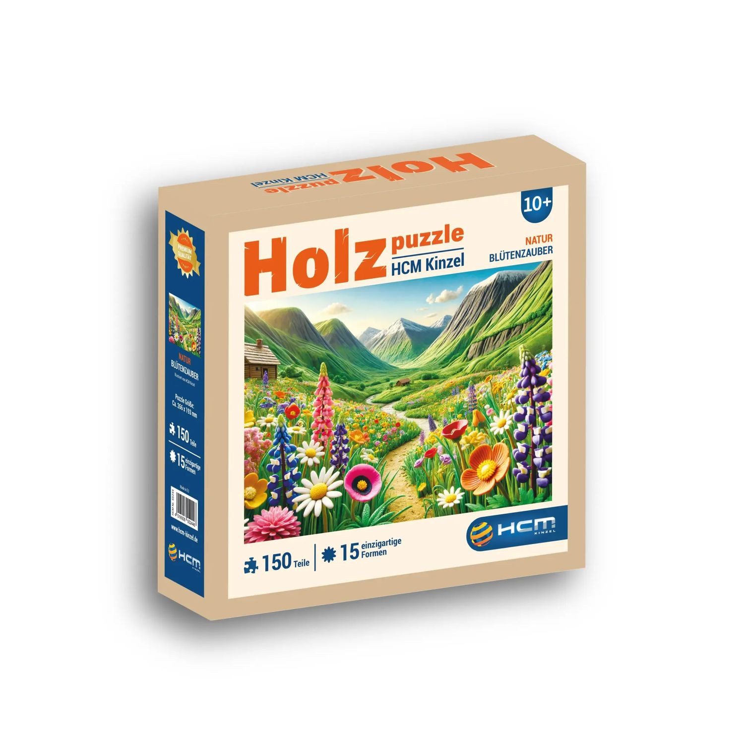 HCM KINZEL Puzzle Holzpuzzle - Blütenzauber 200 Teile, 200 Puzzleteile