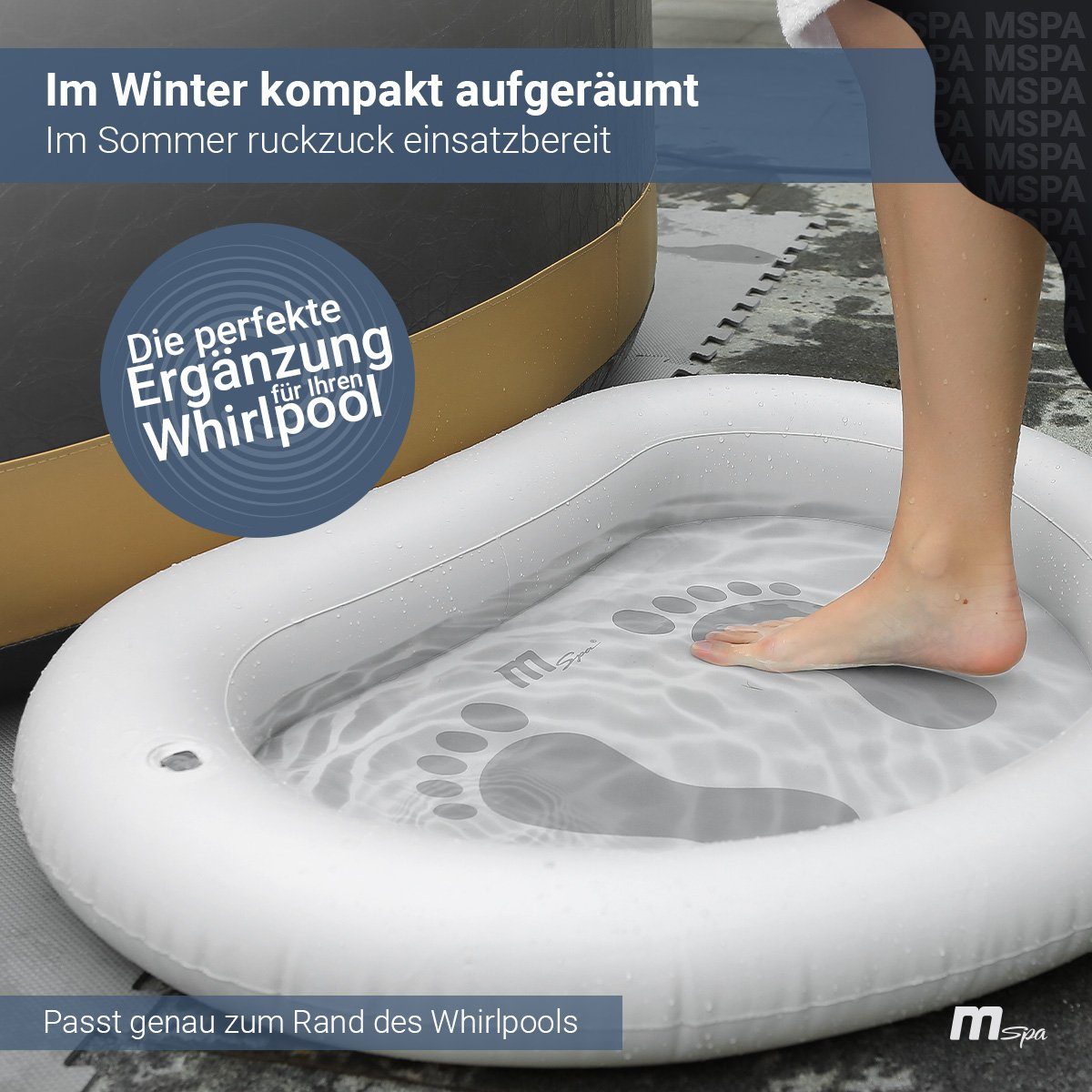 mSpa Fußbad Miweba MSpa Whirlpool aufblasbares Fußbad, 1-tlg., Ovales Pool-Fußbecken, 73x93cm Fußwanne - Pool-Hygiene
