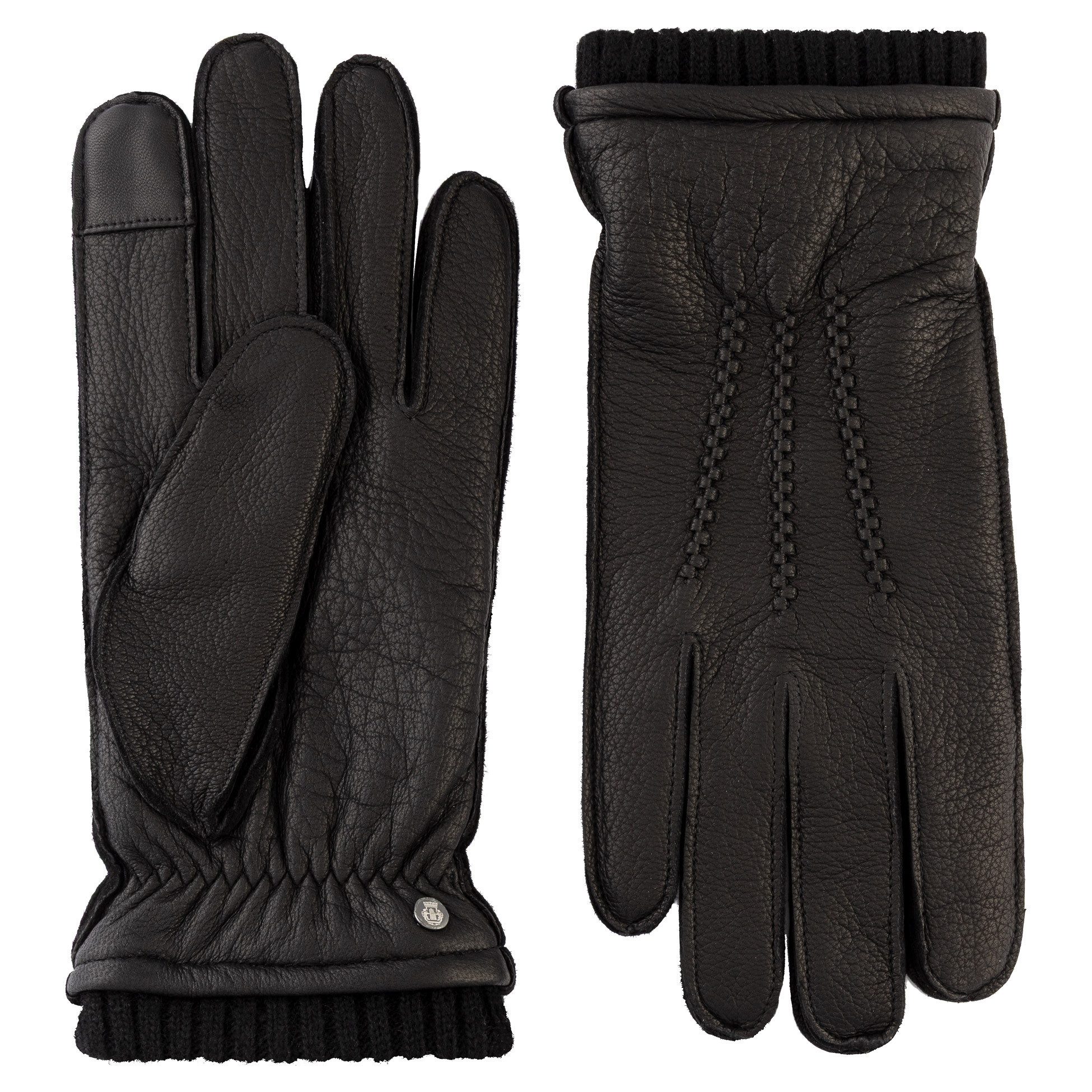Roeckl Lederhandschuhe BRUGG Lederhandschuhe mit Strickbund