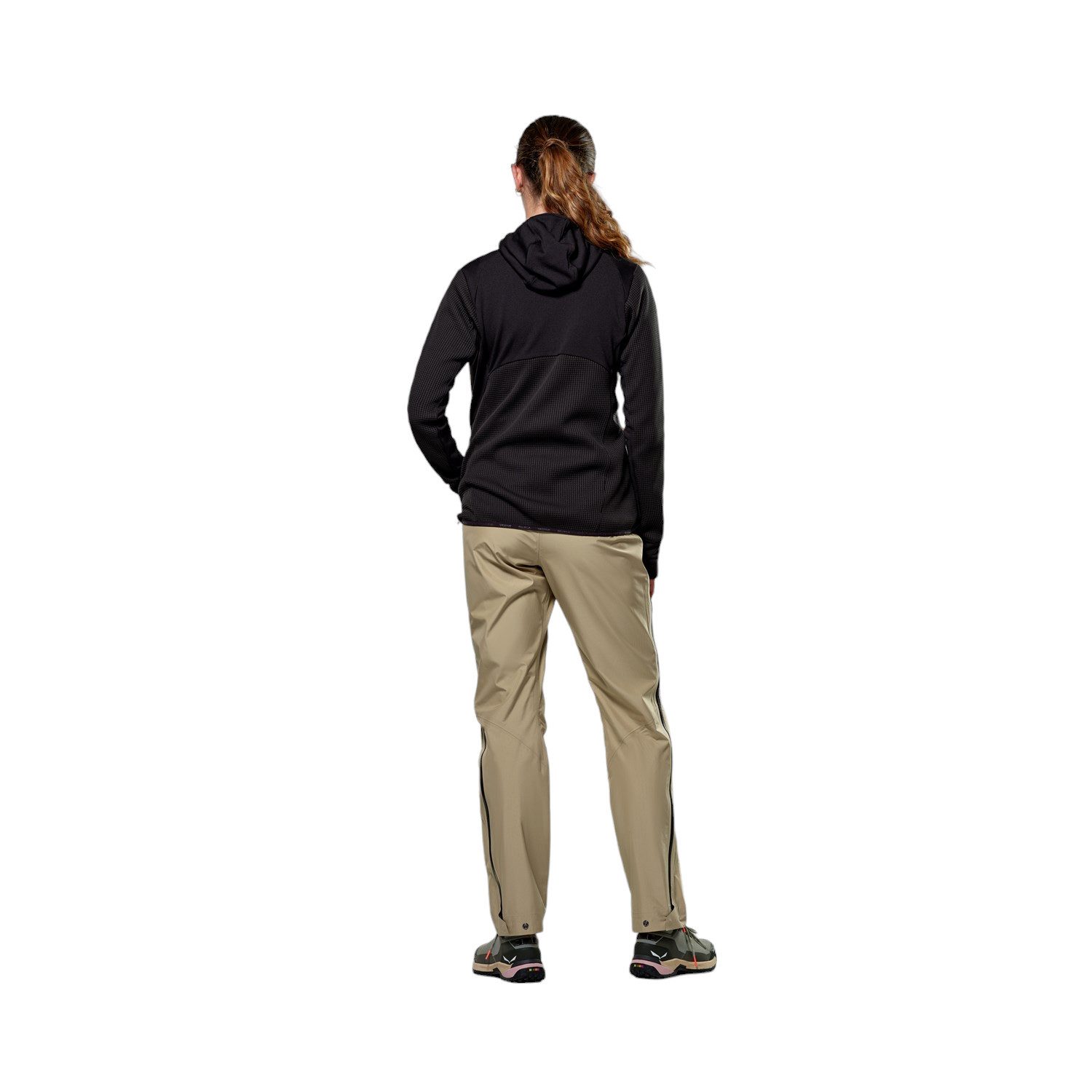 Salewa Fleecejacke Puez Waffle Hybrid Polarlite (mit Kapuze, schnelltrocknend) schwarz