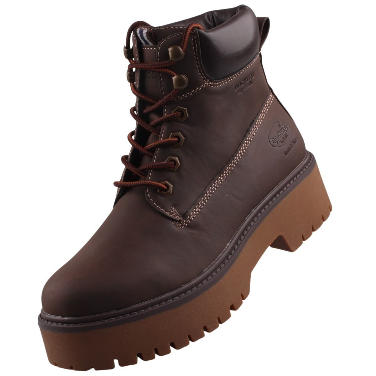 Dockers by Gerli 59MI201-630300 Stiefelette Damen-Schnürstiefel mit gepolstertem Schaftrand