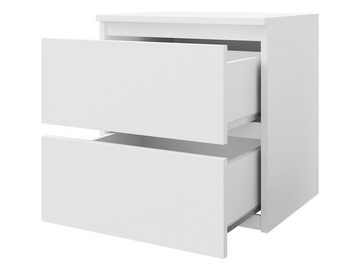 MIRJAN24 Nachttisch Malwa M2 (mit 2 Schubladen), grifflose Öffnungssystem, geräumiger Schubladen