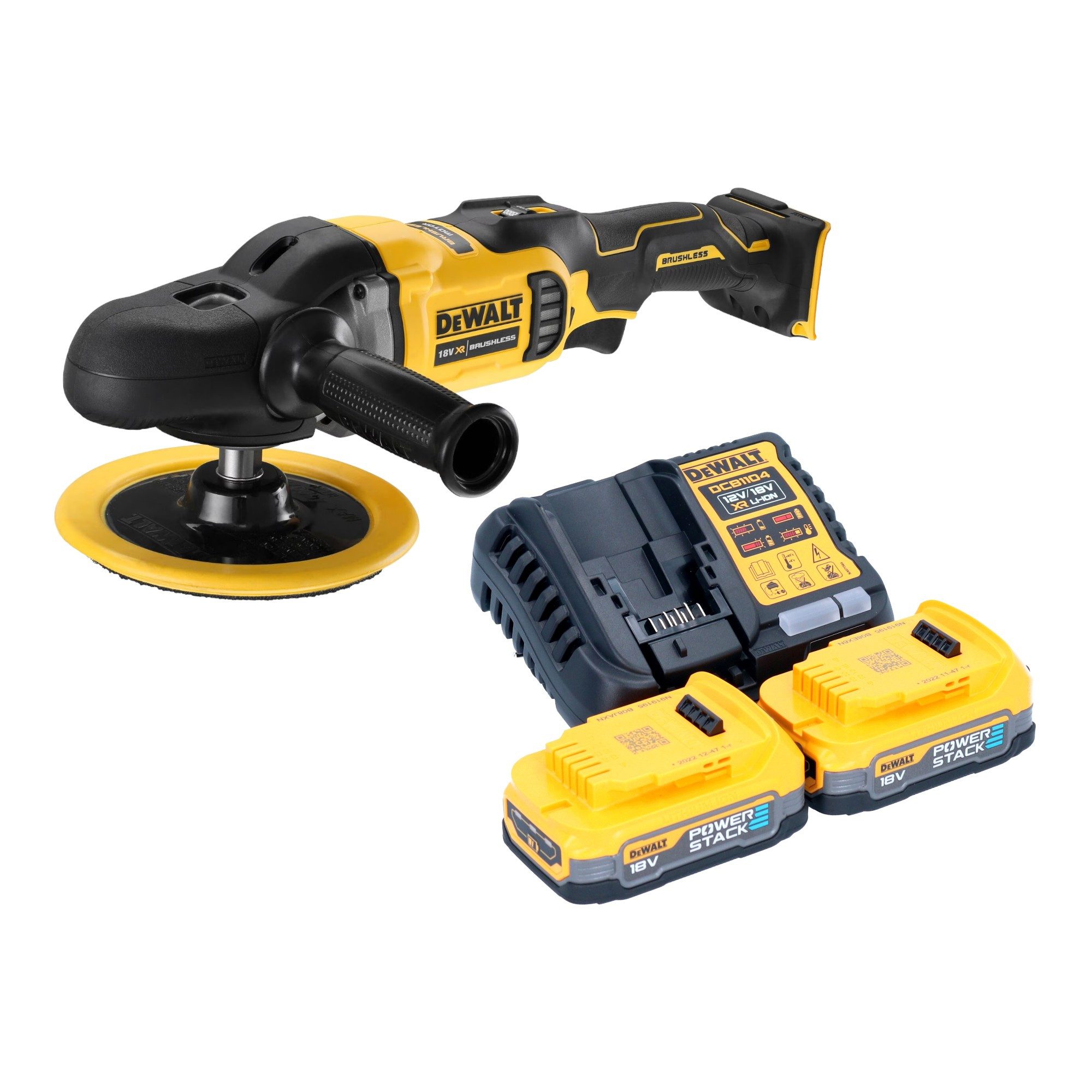 DeWalt Rotationsschleifer DCM 849 E2 Akku Exzenter Poliermaschine 18 V 180 mm Brushless + 2x