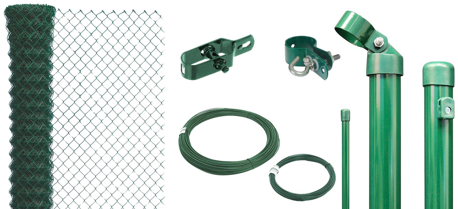 Alberts Maschendrahtzaun, (Set), 150 cm hoch, 50 m, grün beschichtet