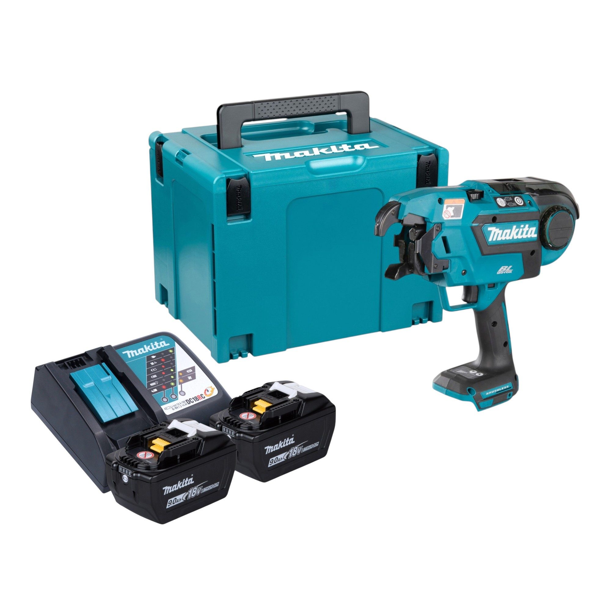 Makita Elektrowerkzeug-Set DTR 180 ZJ Akku Bewehrungsverbinder 18 V 0,8 mm Brushless