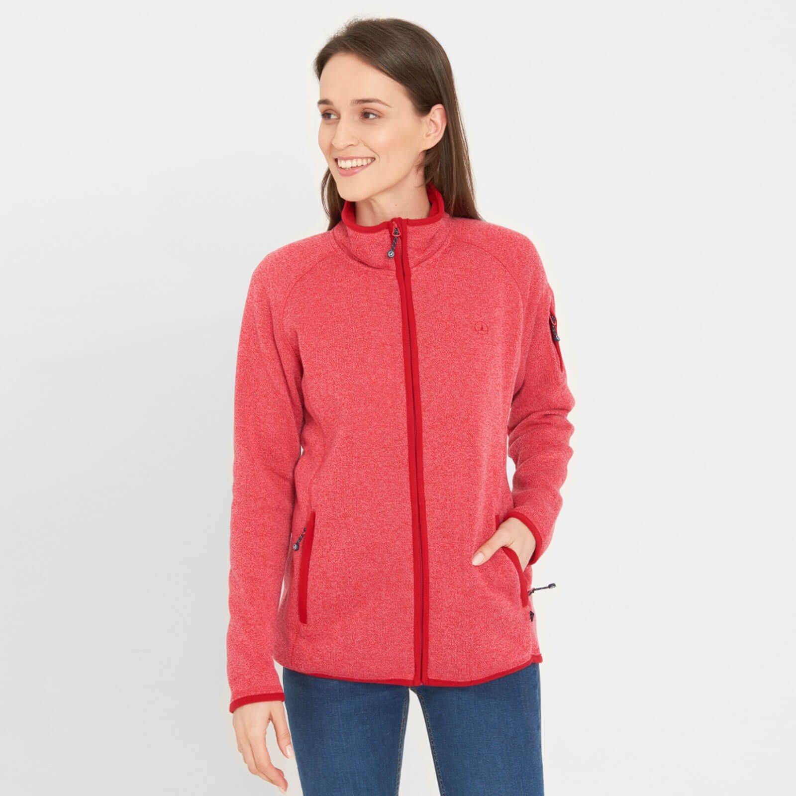 Sea Ranch Fleecejacke Eleana Damen Fleece-Strickjacke Eleana mit Stehkragen und Reißverschluss