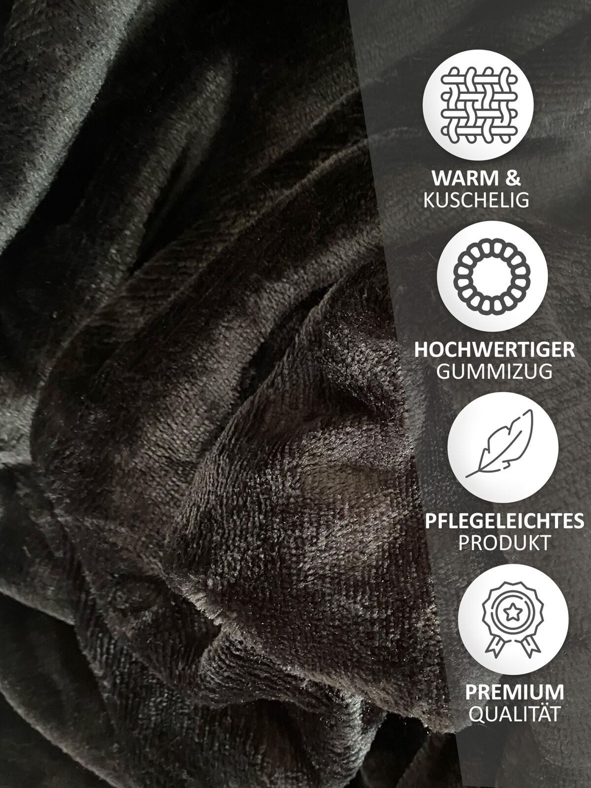 Visaggio Spannbettlaken Winter Teddy Plüsch Cashmere Touch, Nicki, Gummizug: rundum, Flauschig warmes Teddyplüsch, Einfarbig – Bild 3 von 4