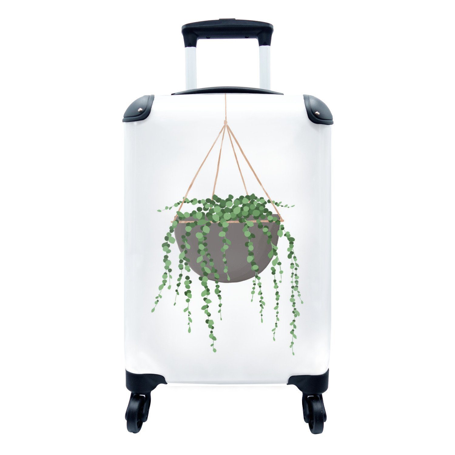 MuchoWow Handgepäckkoffer Pflanzen - Blumentopf Zimmerpflanzen, Reisekoffer Hängender rollen, Rollen, - Reisetasche Handgepäck für Ferien, mit 4 Trolley