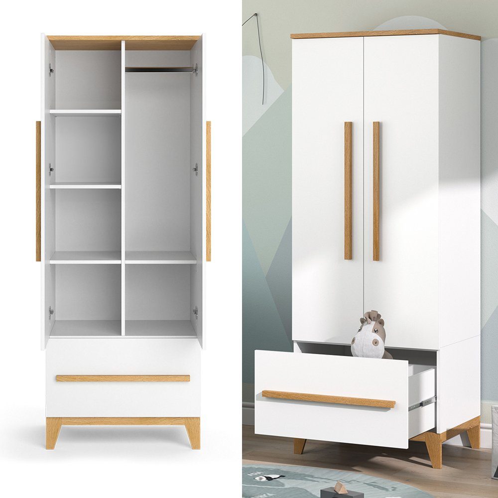 VitaliSpa® Kleiderschrank Malia, Weiß/Eiche, 70 x günstig online kaufen