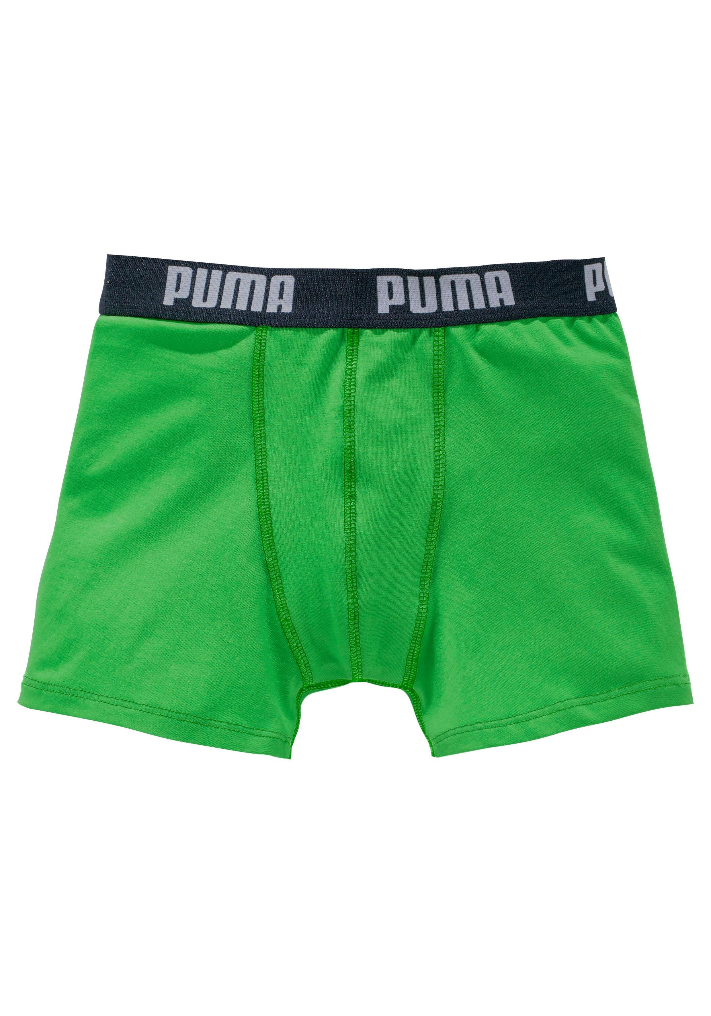 Jungen (Packung, grün 2-St) Boxer PUMA marine, elastischer aus Baumwolle für