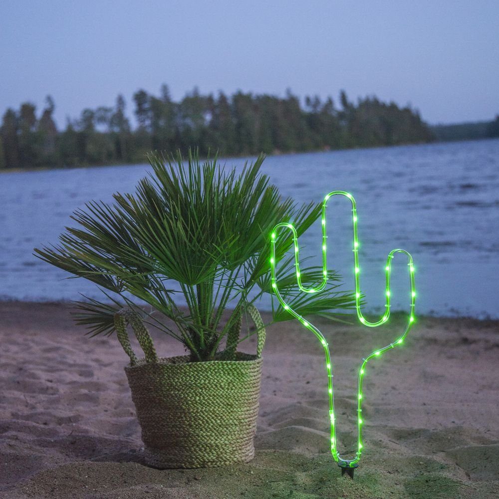 STAR TRADING Gartenleuchte LED Deko Kaktus Tuby in Grün Batteriebetrieben, keine Angabe, Leuchtmittel enthalten: ja, fest verbaut, LED, warmweiss, Gartenleuchten