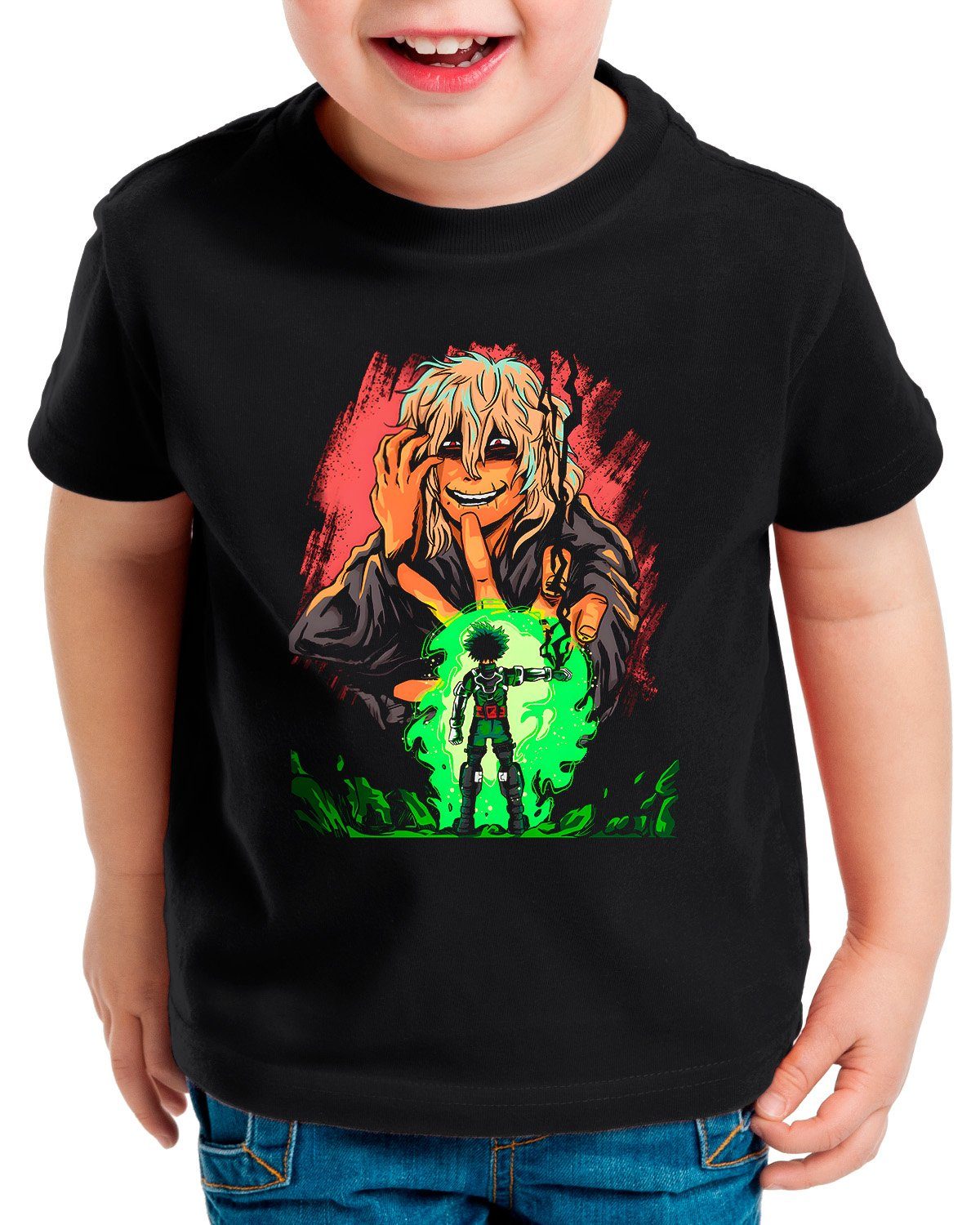 style3 Print-Shirt Kinder T-Shirt Fight Villain anime manga my hero academia cosplay