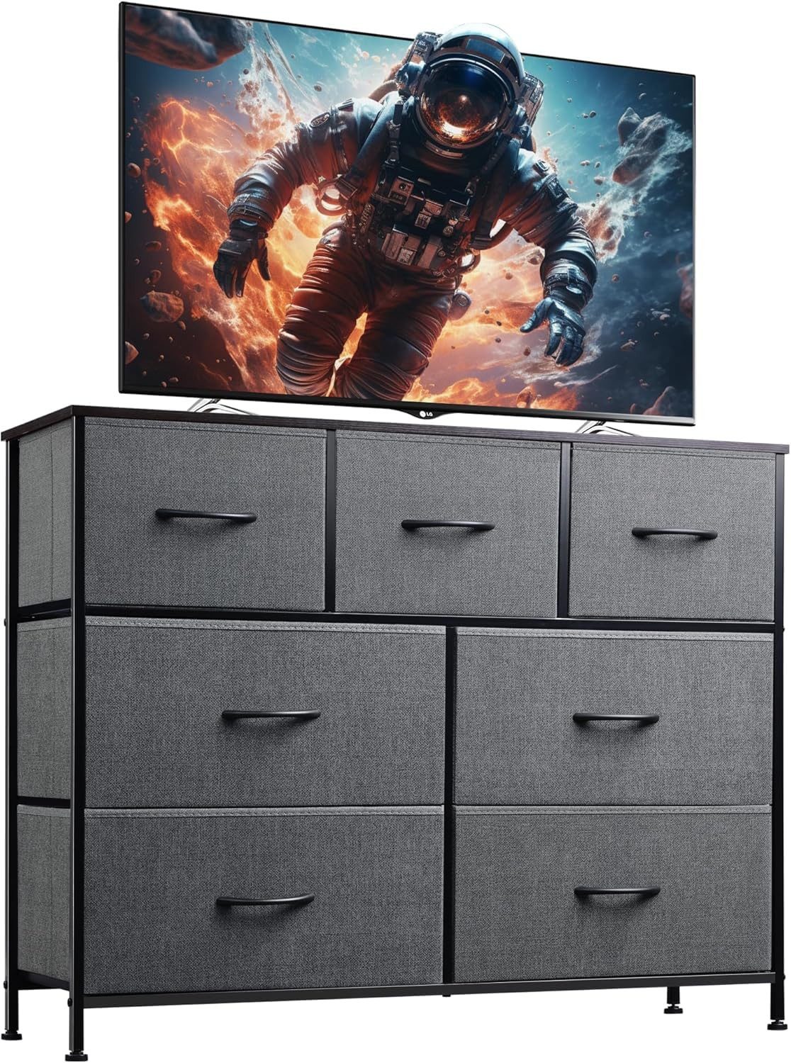 WLIVE Kommode Schubladenkommode mit 7 Stoffschubladen, (stabiler Stahlrahmen & Holzplatte)