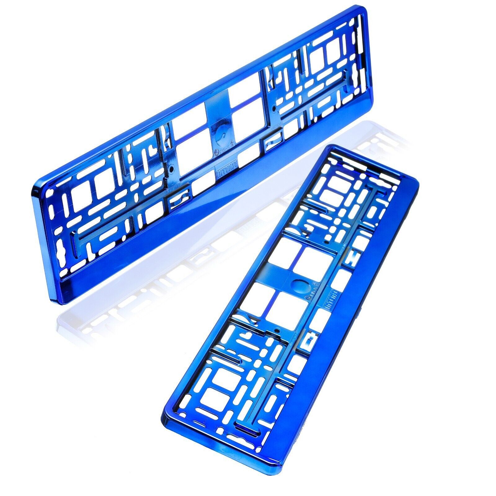 Kummert Business Kennzeichenhalter Set, blau chrom, Kfz Kennzeichenhalterung