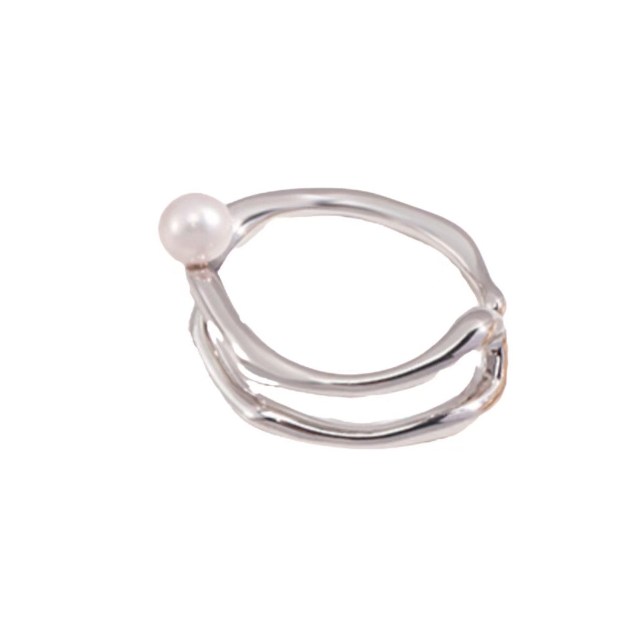Jumpeak Silberring Ring 925 Silber Damen,  Perlenring,  engagement ring, Vergoldeter Ring, 18K vergoldet, Geschenk für Mutter und Tochter