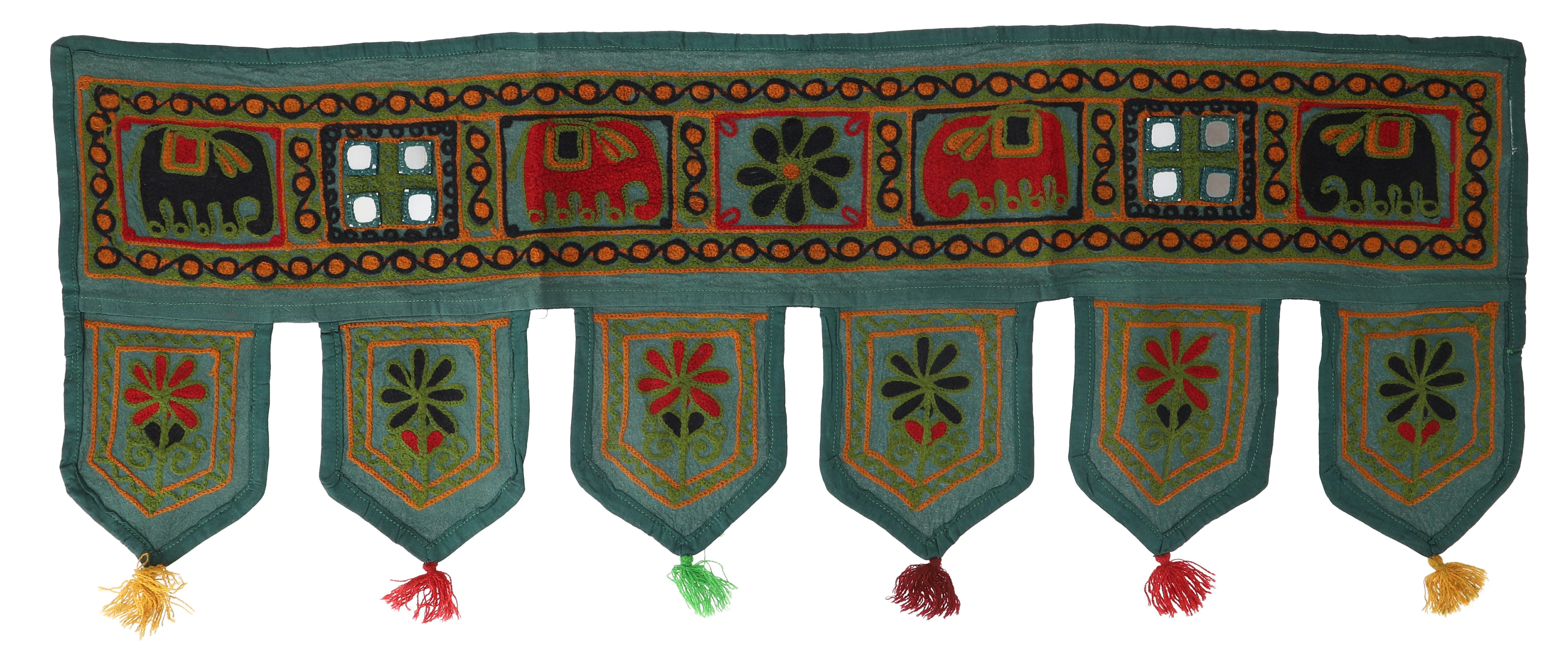 Guru-Shop Wandteppich Indischer Wandbehang, Orientalischer Wimpel mit.., Höhe: 30 mm