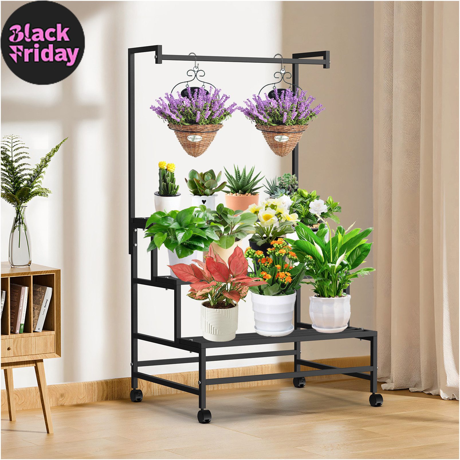 Sunicol Blumenständer Pflanzenregal outdoor mit Rad, günstig online kaufen