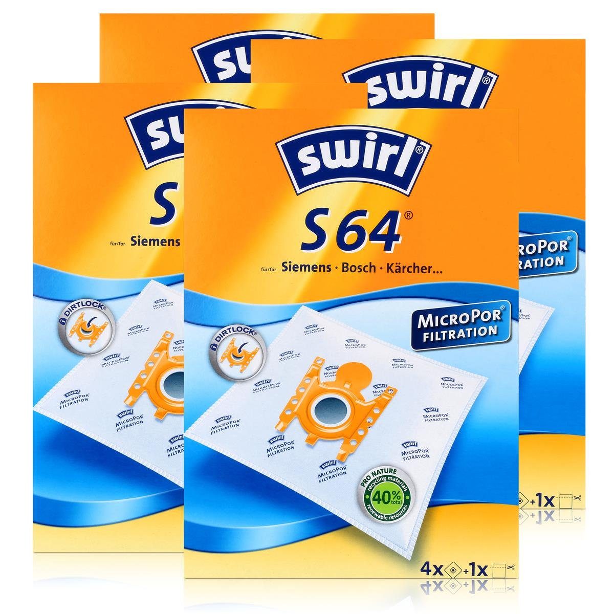 S 4 Swirl Swirl / Papierbeutel MP Staubsaugerbeutel Micropor 66 S 64 Staubsaugerbeutel x