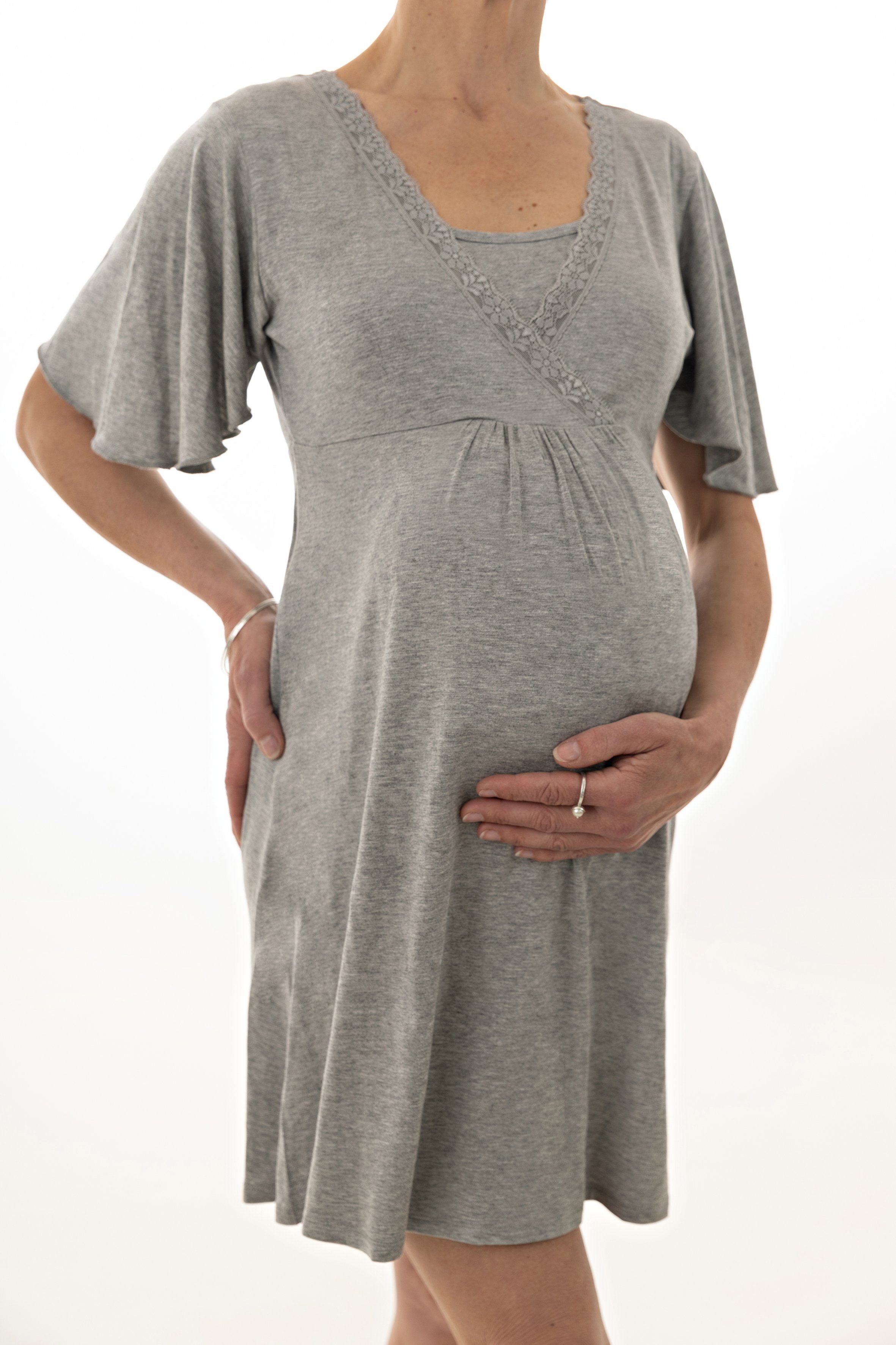 Umstandsnachthemd GILBERTA Umstandskleid Stillnachthemd Kleid schwanger Stillkleid