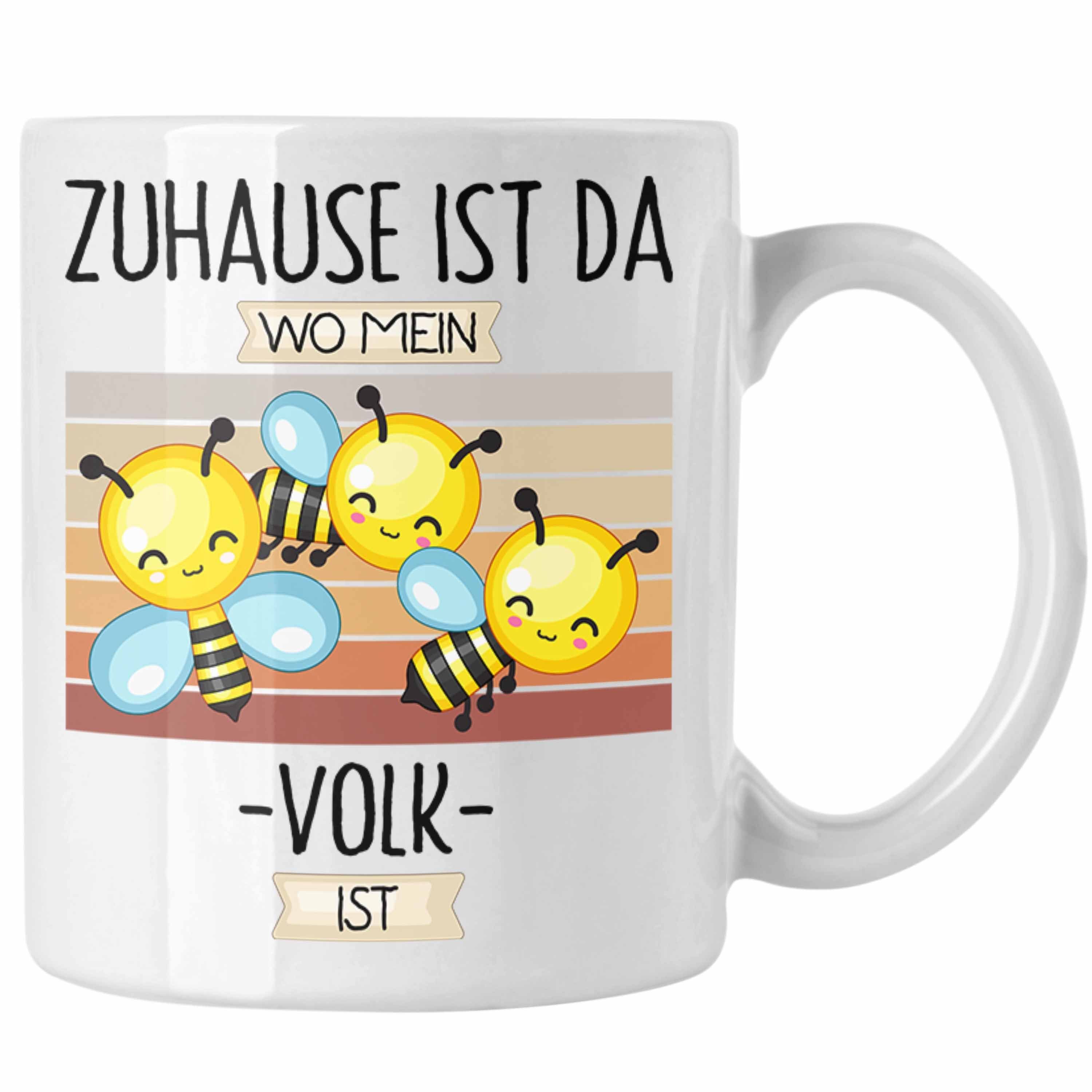 Trendation Tasse Imker Tasse Geschenk Geschenkidee Lustiger Spruch Zuhause Ist Da Wo Me Weiss | Teetassen