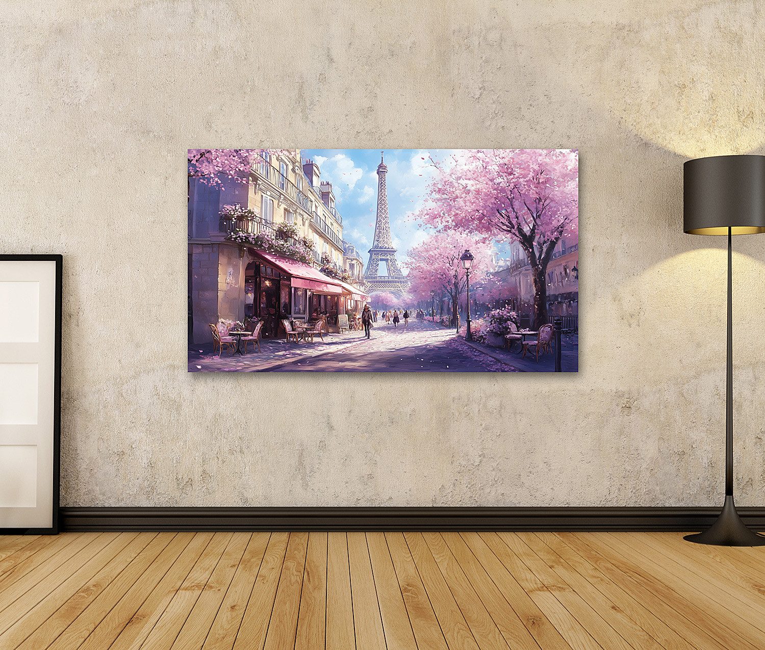 islandburner Leinwandbild Frühlingszeit in Paris mit Blick auf den Eiffelturm