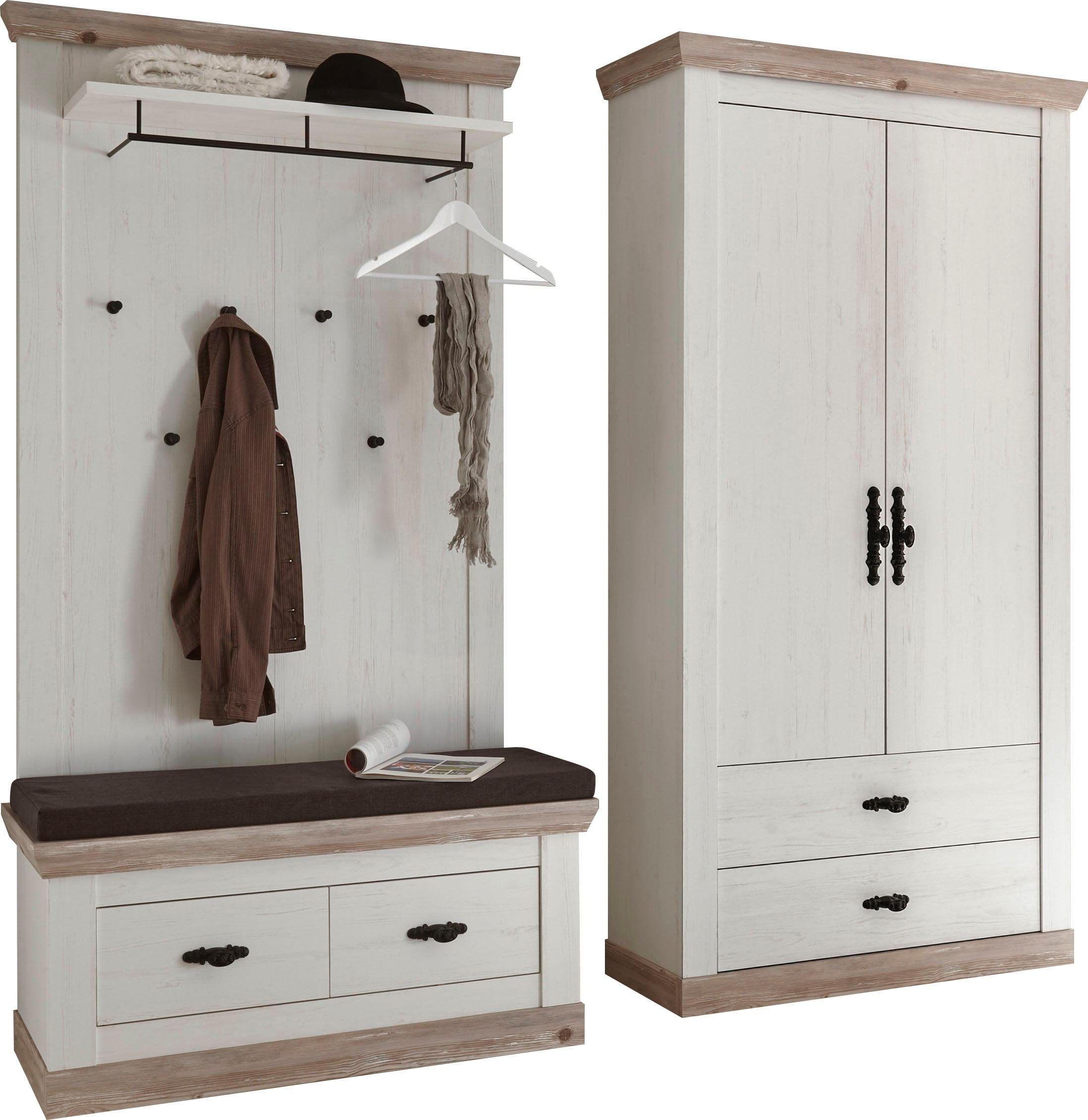 Home affaire Garderoben-Set "Florenz" 3 Stk. tlg. bestehend aus 1 Bank, 1 P günstig online kaufen