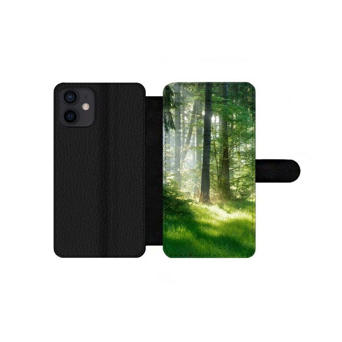 MuchoWow Handyhülle Natur - Bäume - Wald - Grün - Sonne - Gras - Pflanzen Handyhülle Telefonhülle Apple iPhone 12 Mini