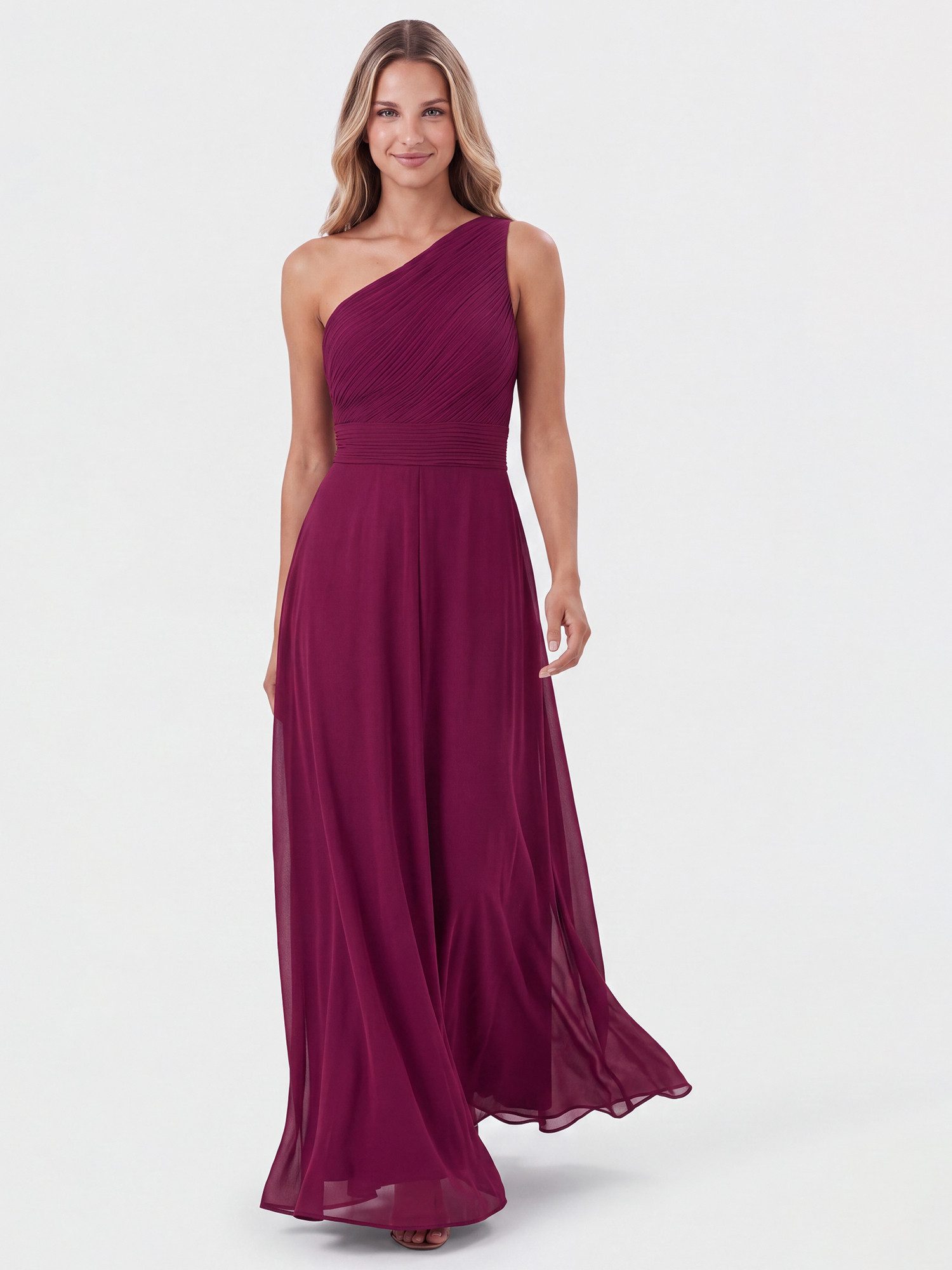 Apart Chiffonkleid mit One-Shoulder-Design