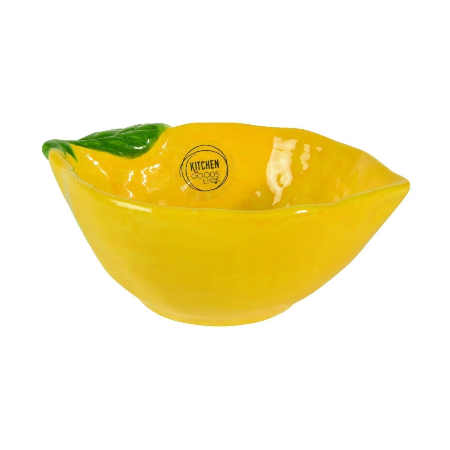 Kaemingk Schale CITRI, B 16 cm, Gelb, Grün, Dolomit, (1-tlg), in Zitronenform