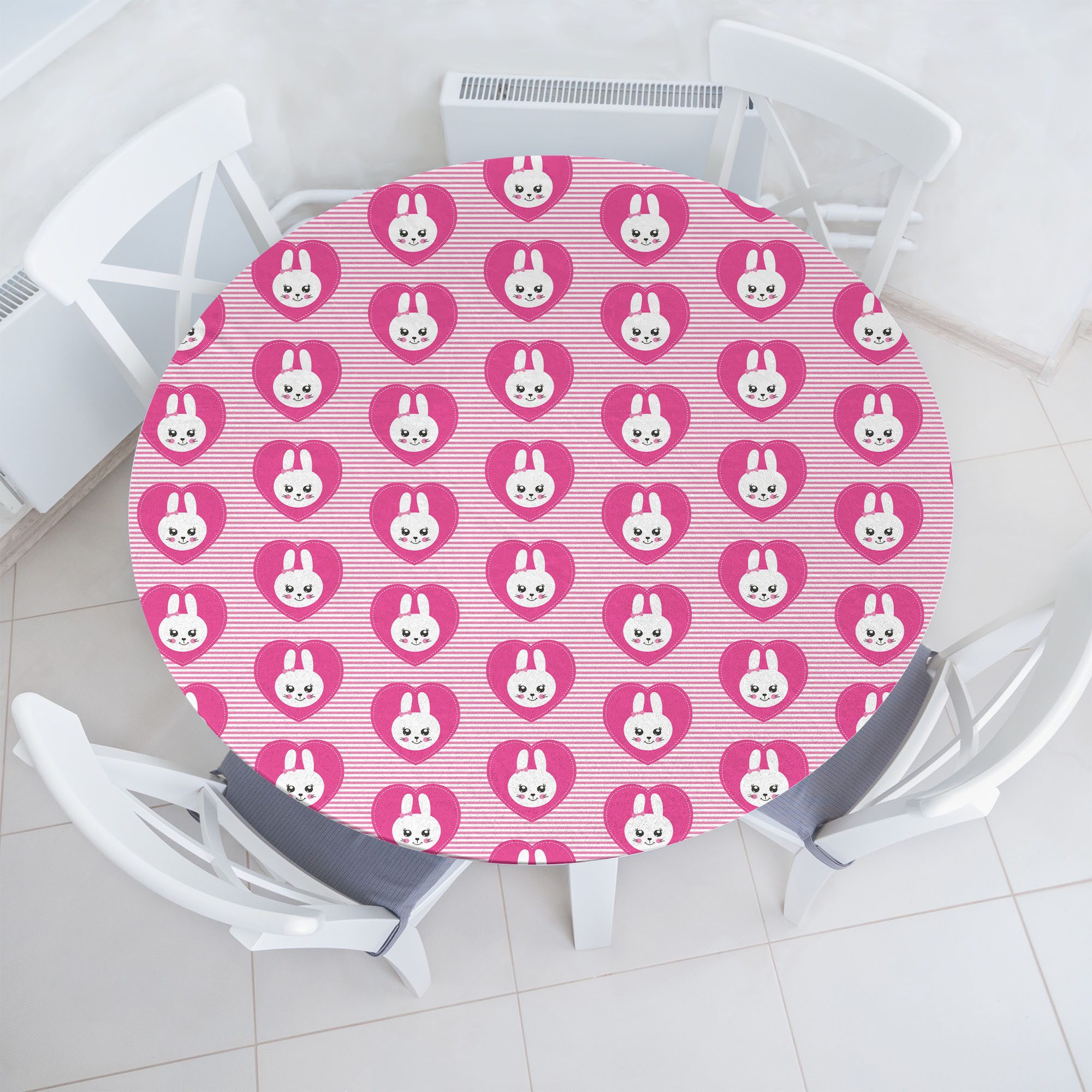Abakuhaus Tischdecke Rundum-elastische Stofftischdecke, Baby Kleine Hasen Princess Wie