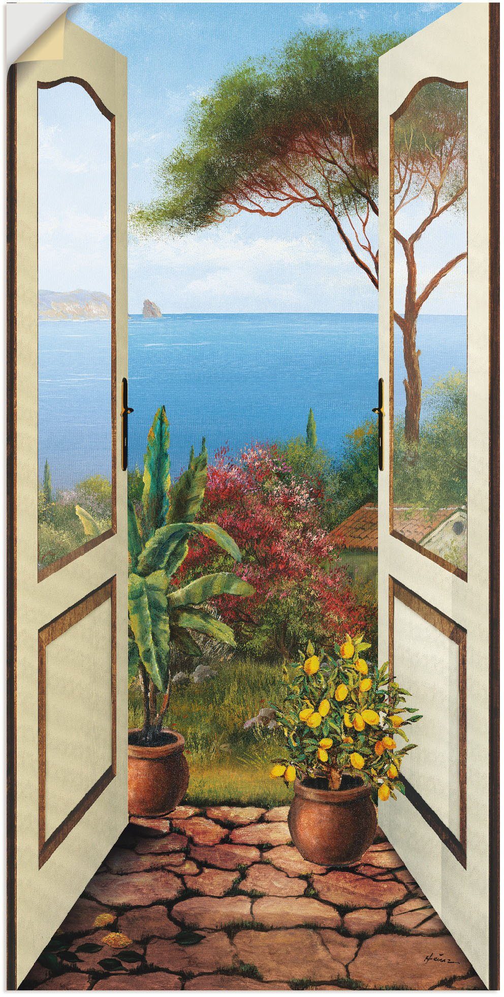 Artland Wandbild Veranda am Meer, Küstenbilder (1 St), als Alubild, Leinwandbild, Wandaufkleber oder Poster in versch. Größen