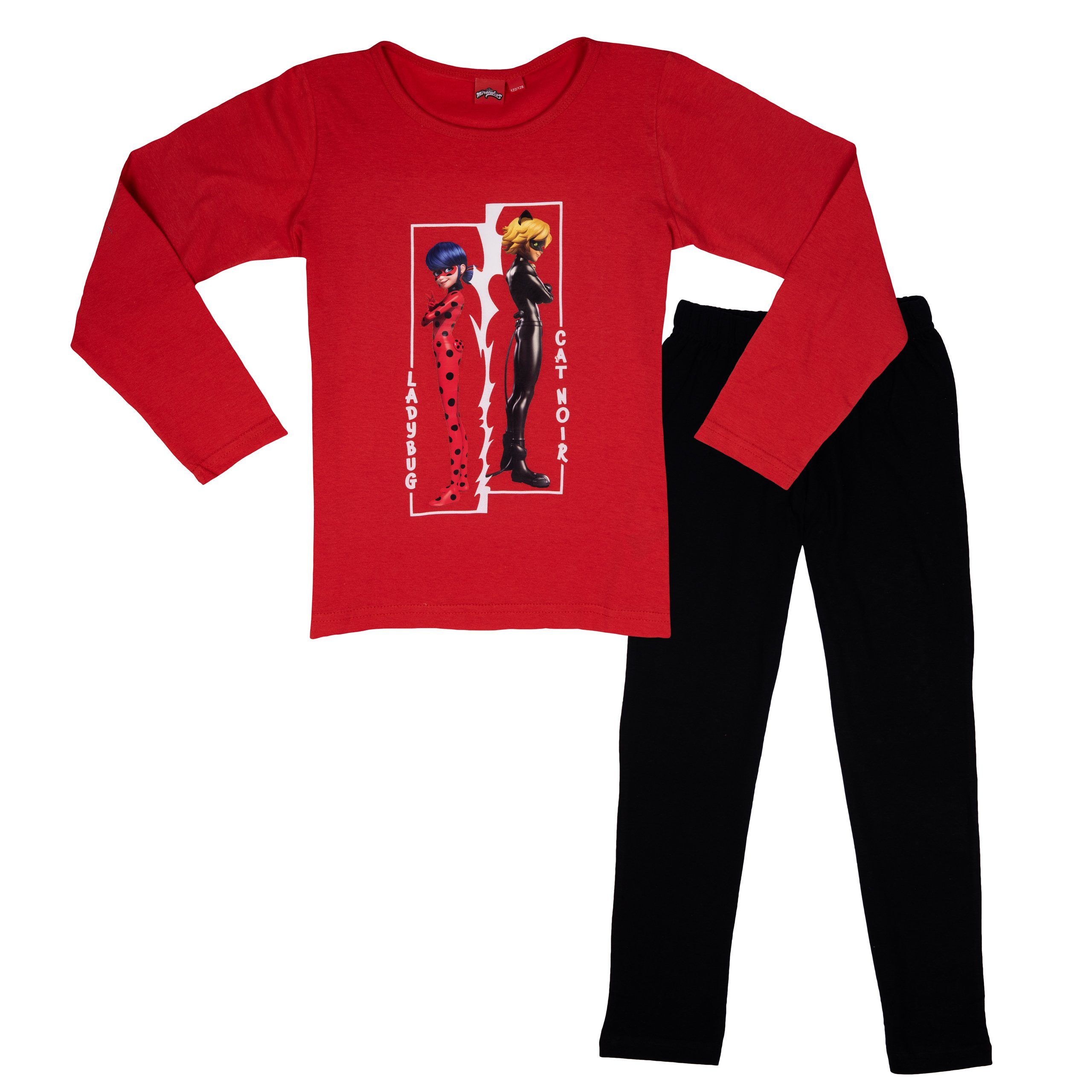 für - Schlafanzug Labels® United Miraculous - Best Friends Mädchen Rot/Schwarz Schlafanzug