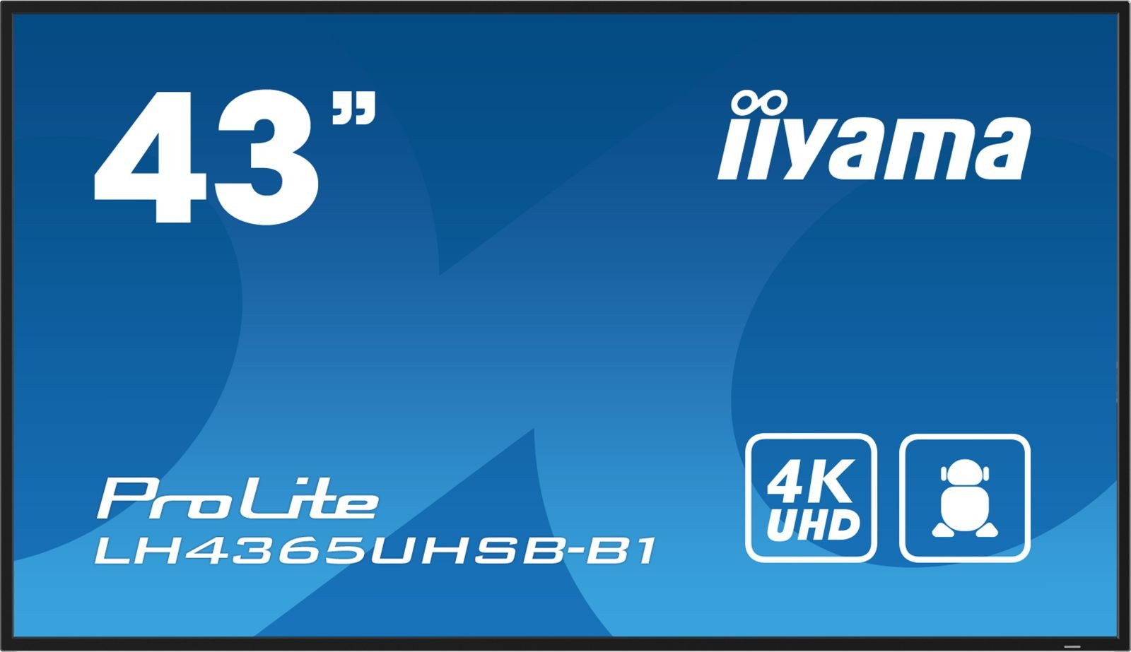 Iiyama DS LH4365UHSB 108cm IPS 24/7 43/3840x2160/DP/2xHDMI/2xUSB 2.0 TFT-Monitor (3840 x 2160 px, 4K Ultra HD, 8 ms Reaktionszeit, IPS, Wi-Fi, Lautsprecher, HDCP)