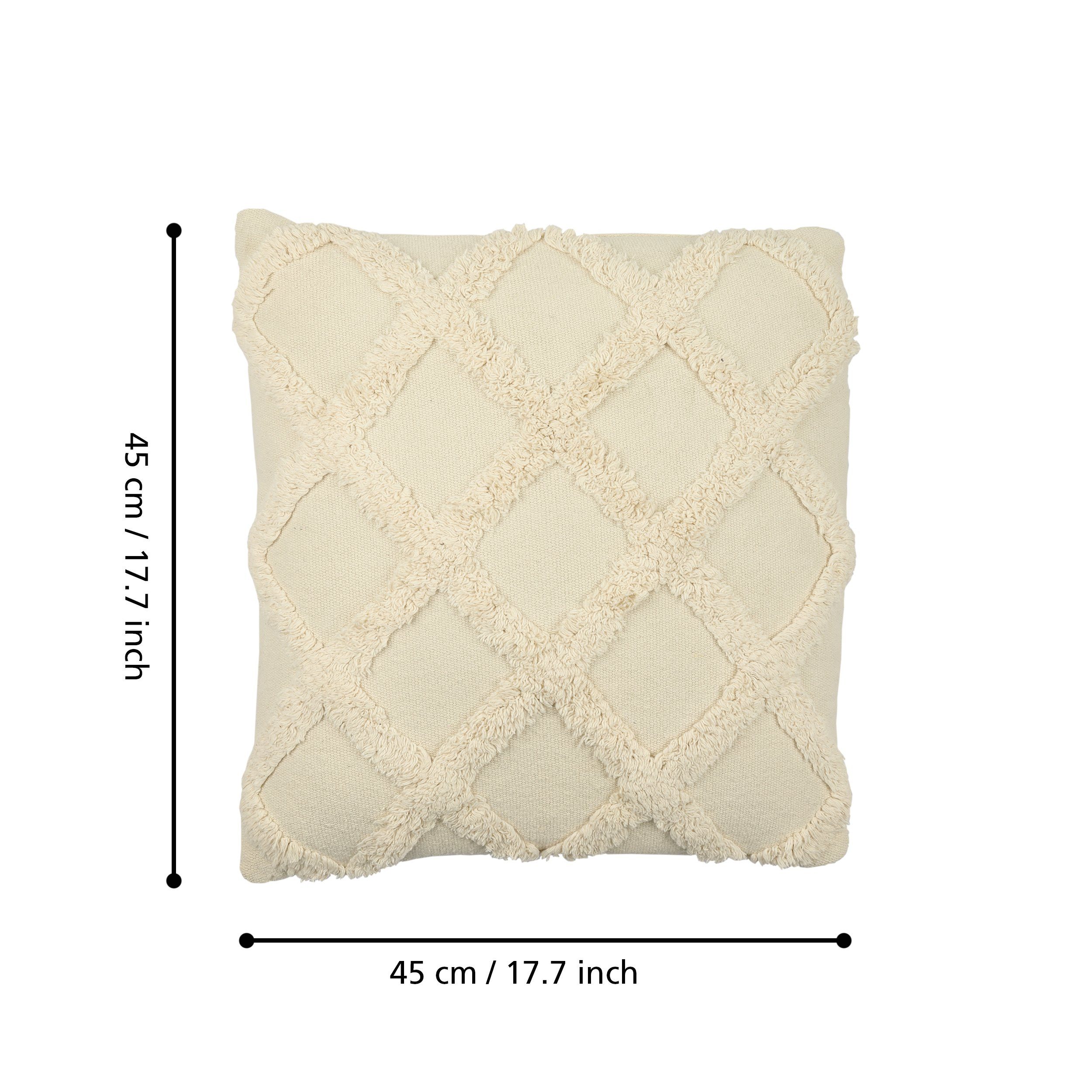 EGLO Living Dekokissen Chevery, Zierkissen Boho, Dekokissen Baumwolle in Creme, Kissenbezug, 45 cm