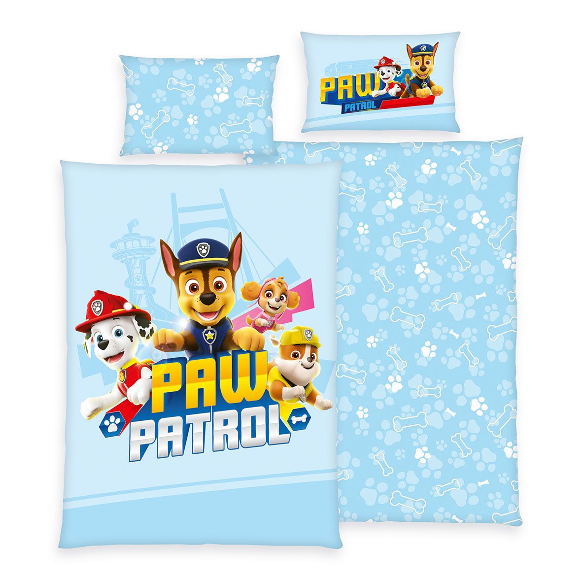 Kinderbettwäsche - Paw Patrol – Blue Mission - 100x135cm + 40x60cm