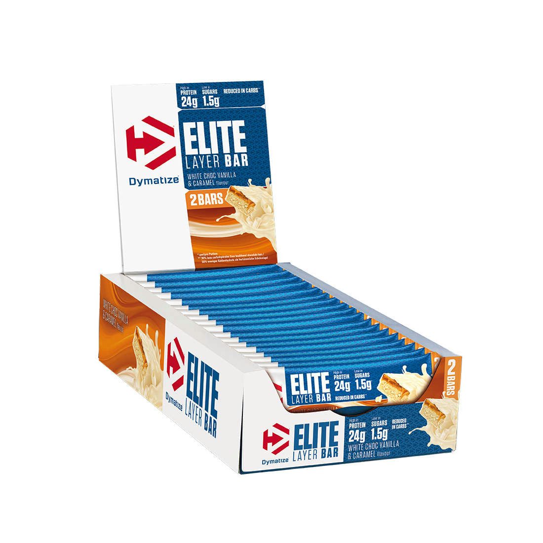Dymatize Protein Riegel Elite Layer Bar White Choc Vanilla & Caramel 18 x 60 g Riegel, 1080 g