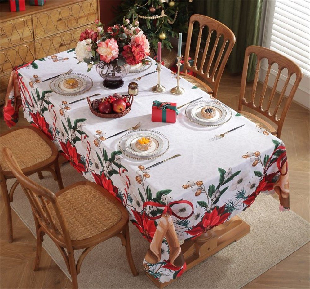 Dekorative Tischdecke Tischdecken für Weihnachtsfeiern, Tischdecken Advent Deko (1-tlg), Esszimmer für für Restaurant Weihnachtsfeier den