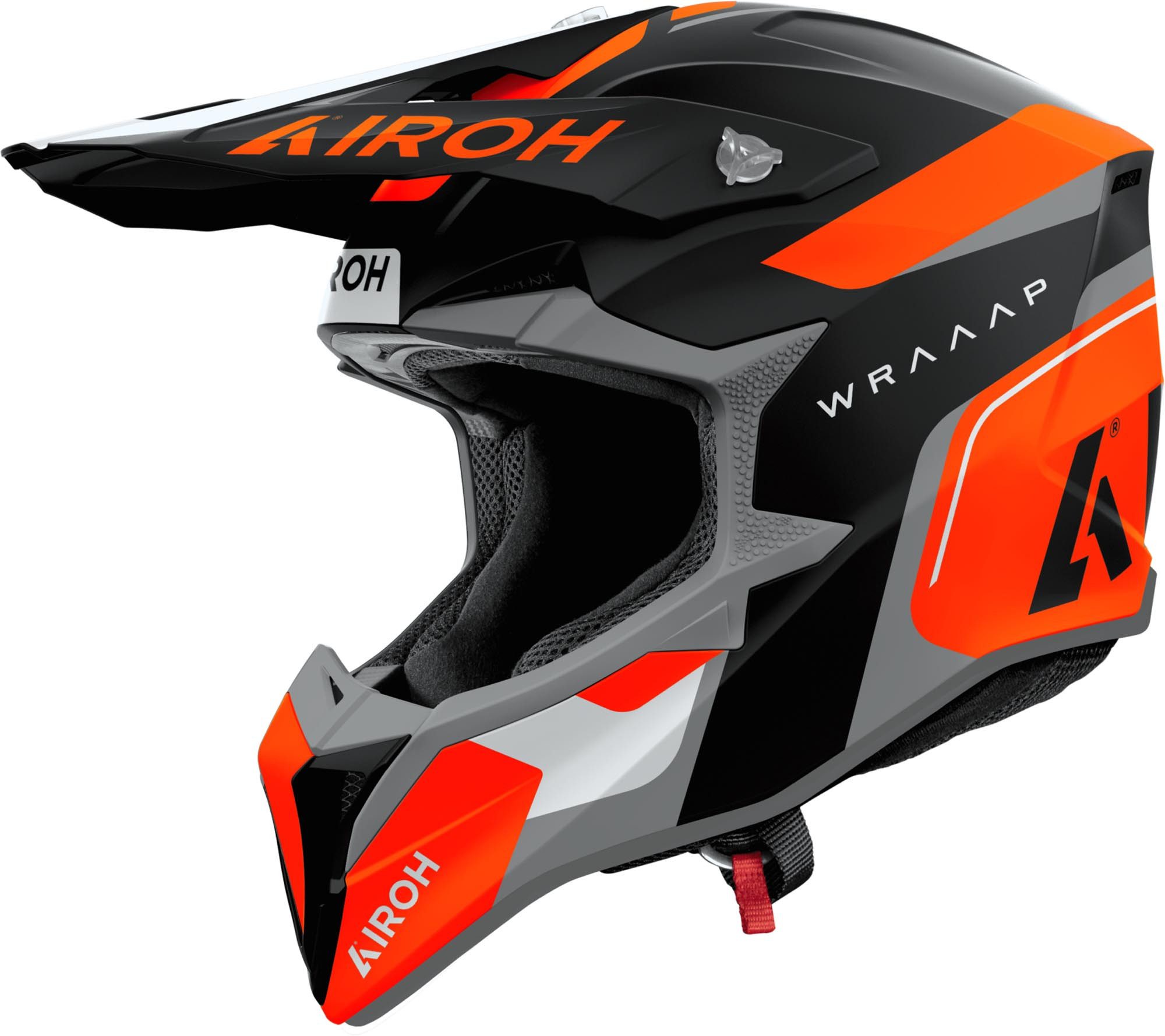 Airoh Motocrosshelm Wraaap Conquer Motocross Helm, vorbereitet für Kommunikationssystem,Notfallsystem-Polsterung (EQ