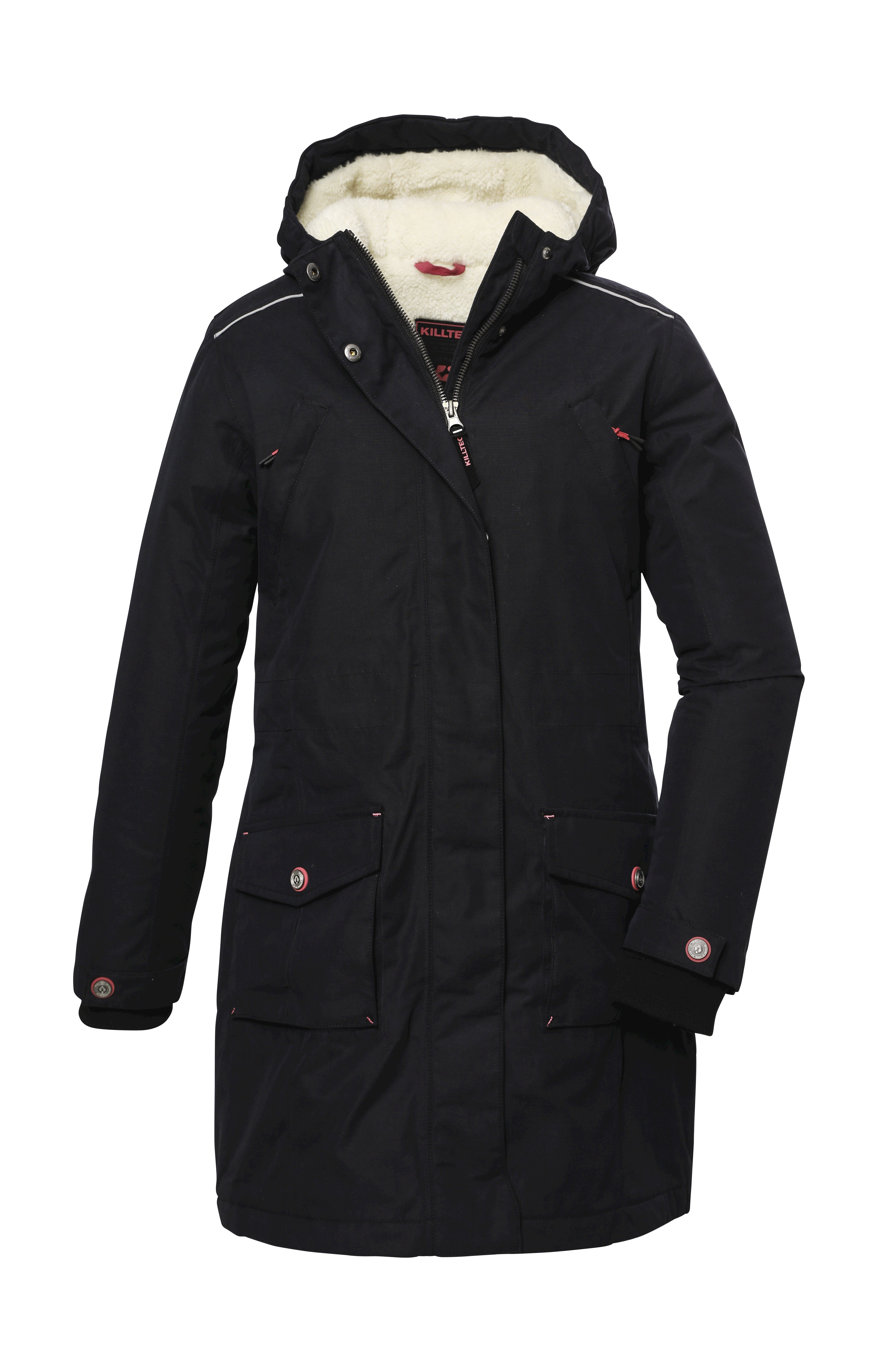 Killtec Funktionsmantel KOW 142 GRLS CT Wasser- und winddichter Mantel mit Teddyfell und abnehmbarer Kapuze