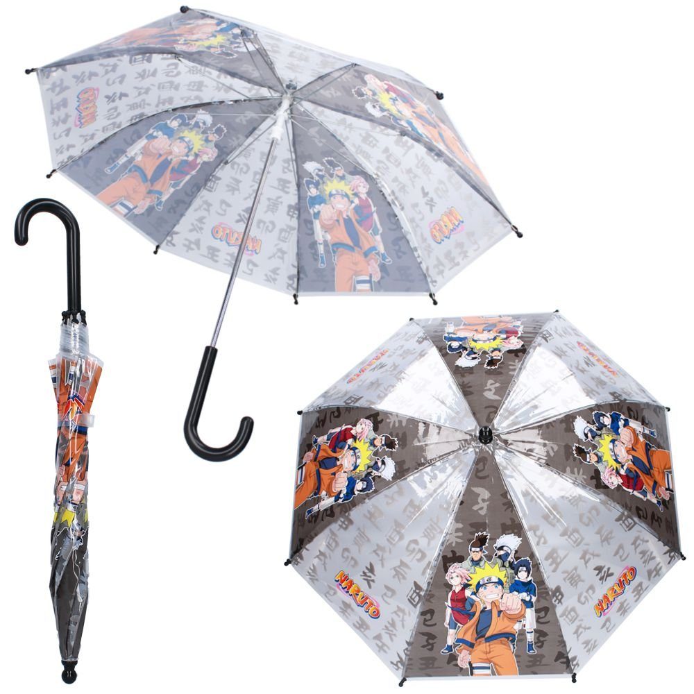 Kinder Regenschirm schwarz Stockschirm Naruto Stockregenschirm Naruto & transparent